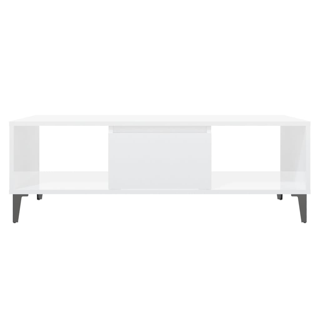 vidaXL Table basse Blanc brillant 103,5x60x35 cm Aggloméré