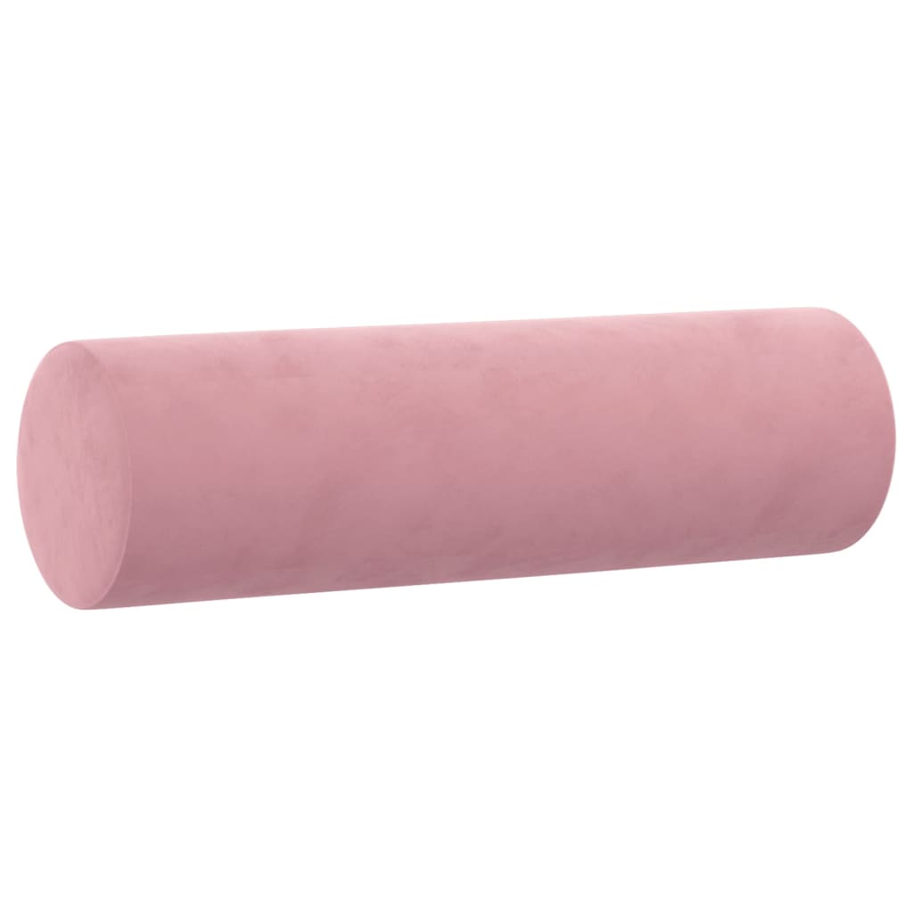 vidaXL Canapé 3 places avec oreillers décoratifs rose 180 cm velours