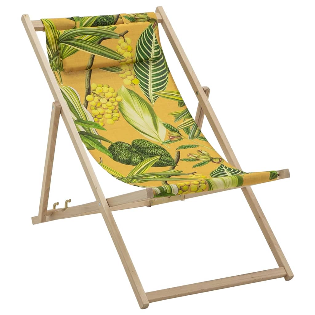 Madison Chaise de plage en bois La Grave 55x90x87 cm jaune