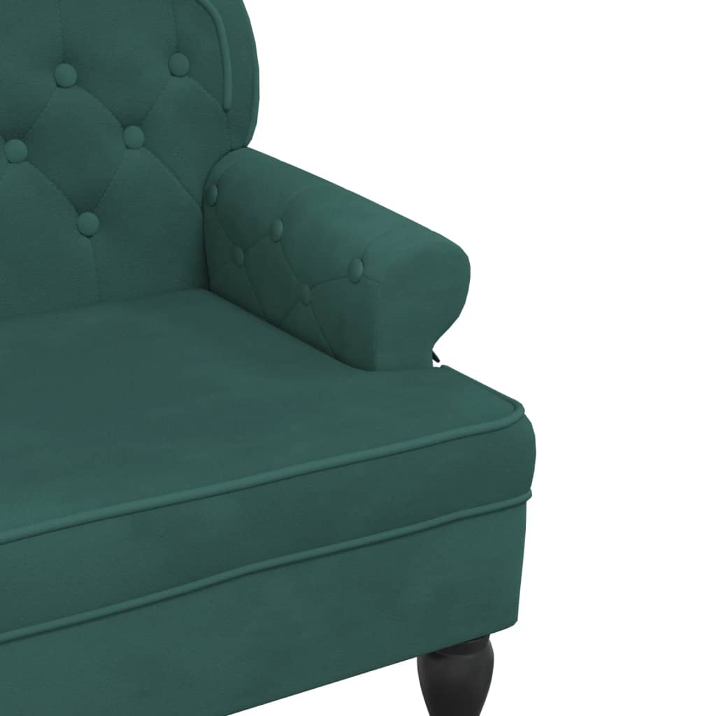 vidaXL Banc avec dossier vert foncé 119,5x64,5x75 cm velours