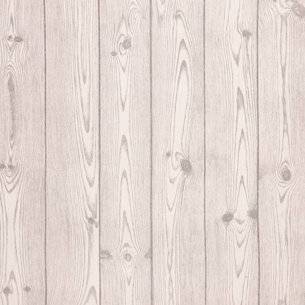 vidaXL Papier peint 3D grain de bois gris 10x0,53 m non tissé