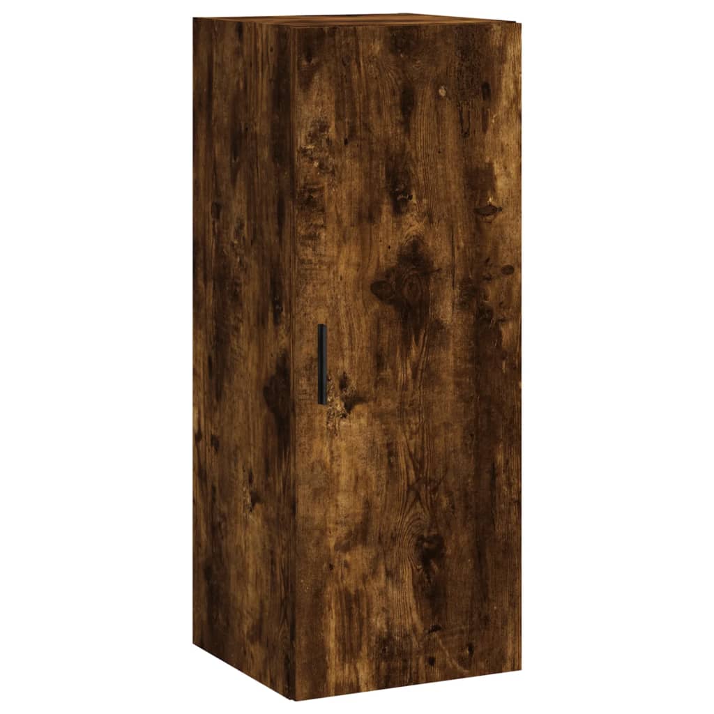 vidaXL Buffet haut Chêne fumé 34,5x34x180 cm Bois d'ingénierie