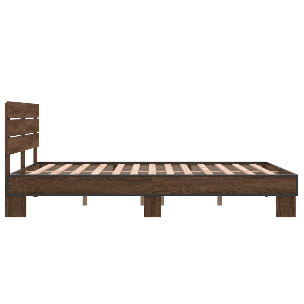 vidaXL Cadre de lit sans matelas chêne marron 135x190 cm