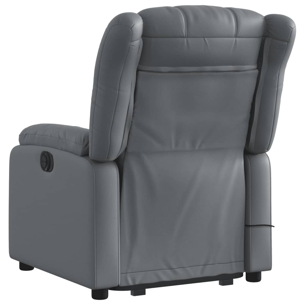 vidaXL Fauteuil inclinable de massage Gris Similicuir