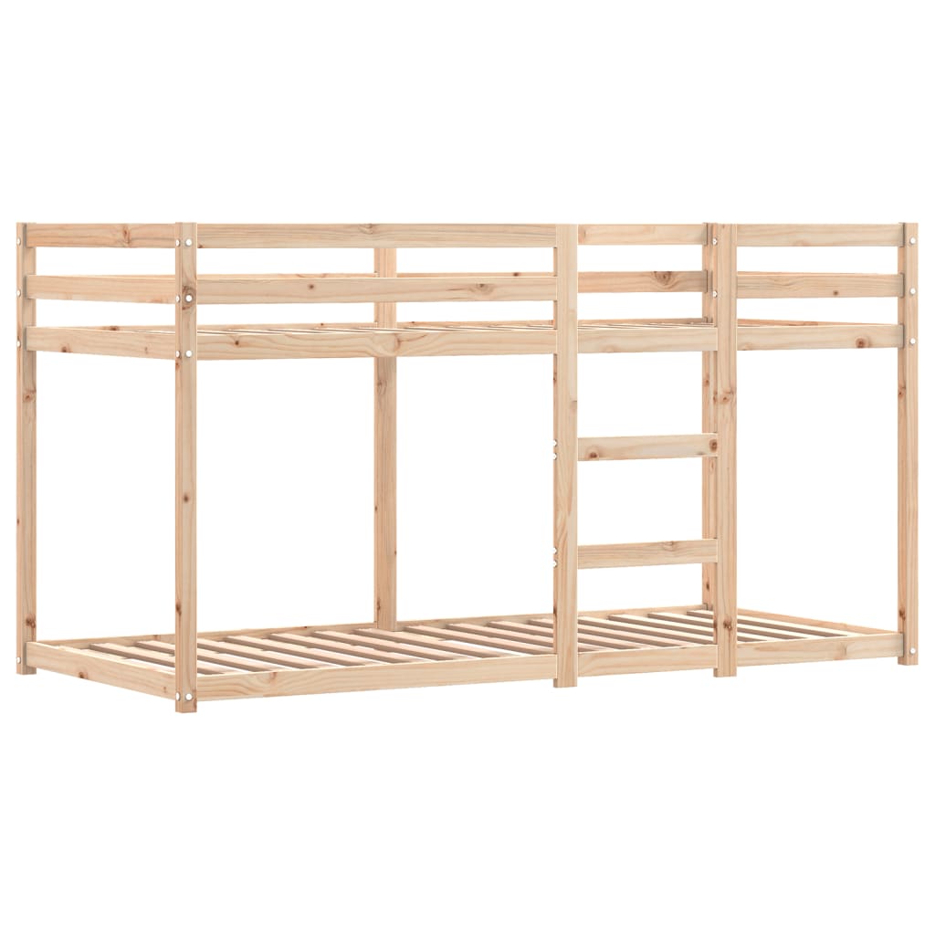 vidaXL Lit superposé avec rideaux blanc/noir 90x190 cm bois pin massif