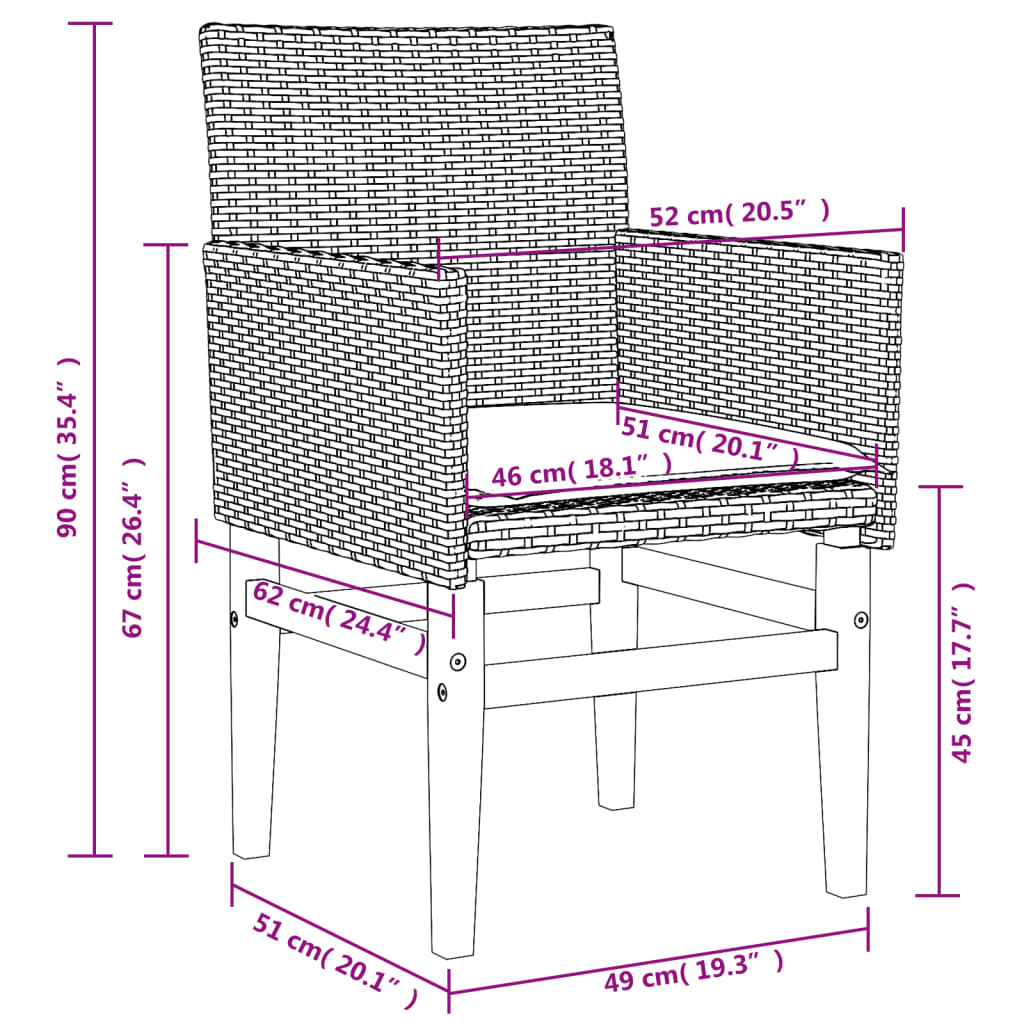 vidaXL Chaises de jardin coussins lot de 2 beige résine tressée bois