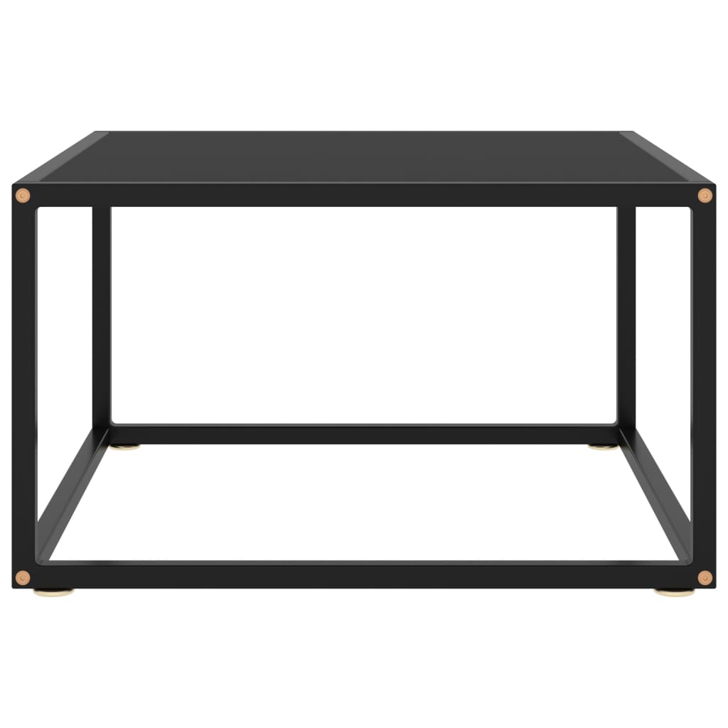 vidaXL Table basse Noir avec verre noir 60x60x35 cm