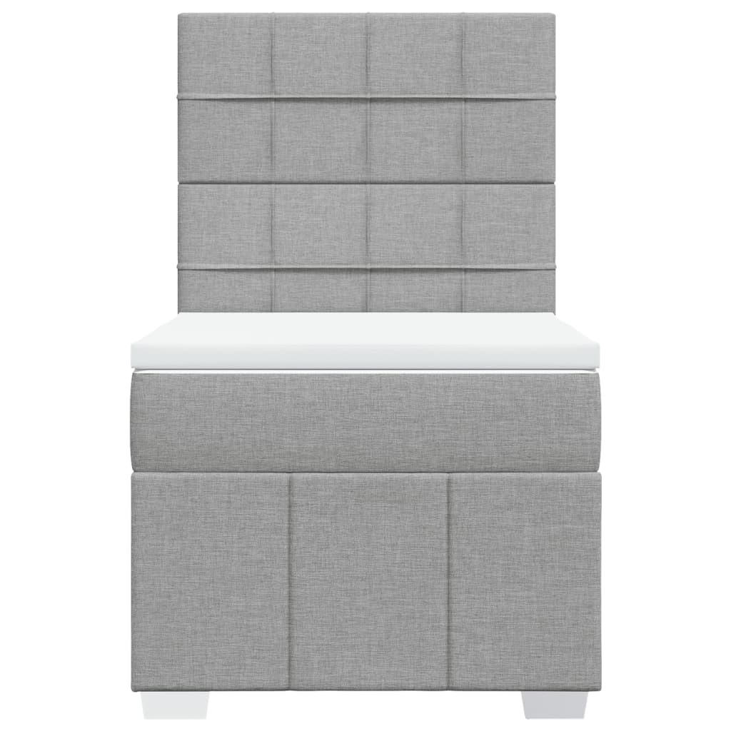 vidaXL Sommier à lattes de lit avec matelas Gris clair 100x200cm Tissu