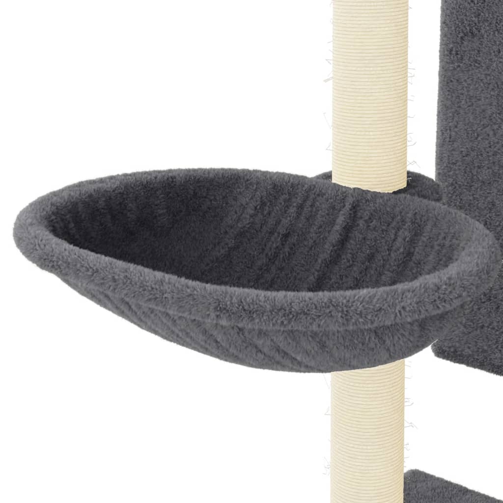 vidaXL Arbre à chat avec griffoirs en sisal gris foncé 130,5 cm