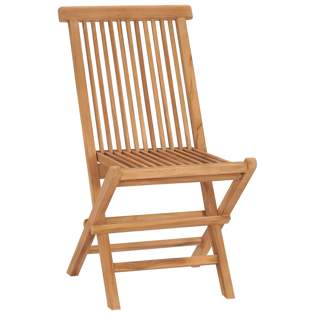 vidaXL Chaises de jardin pliables lot de 4 Bois de teck massif