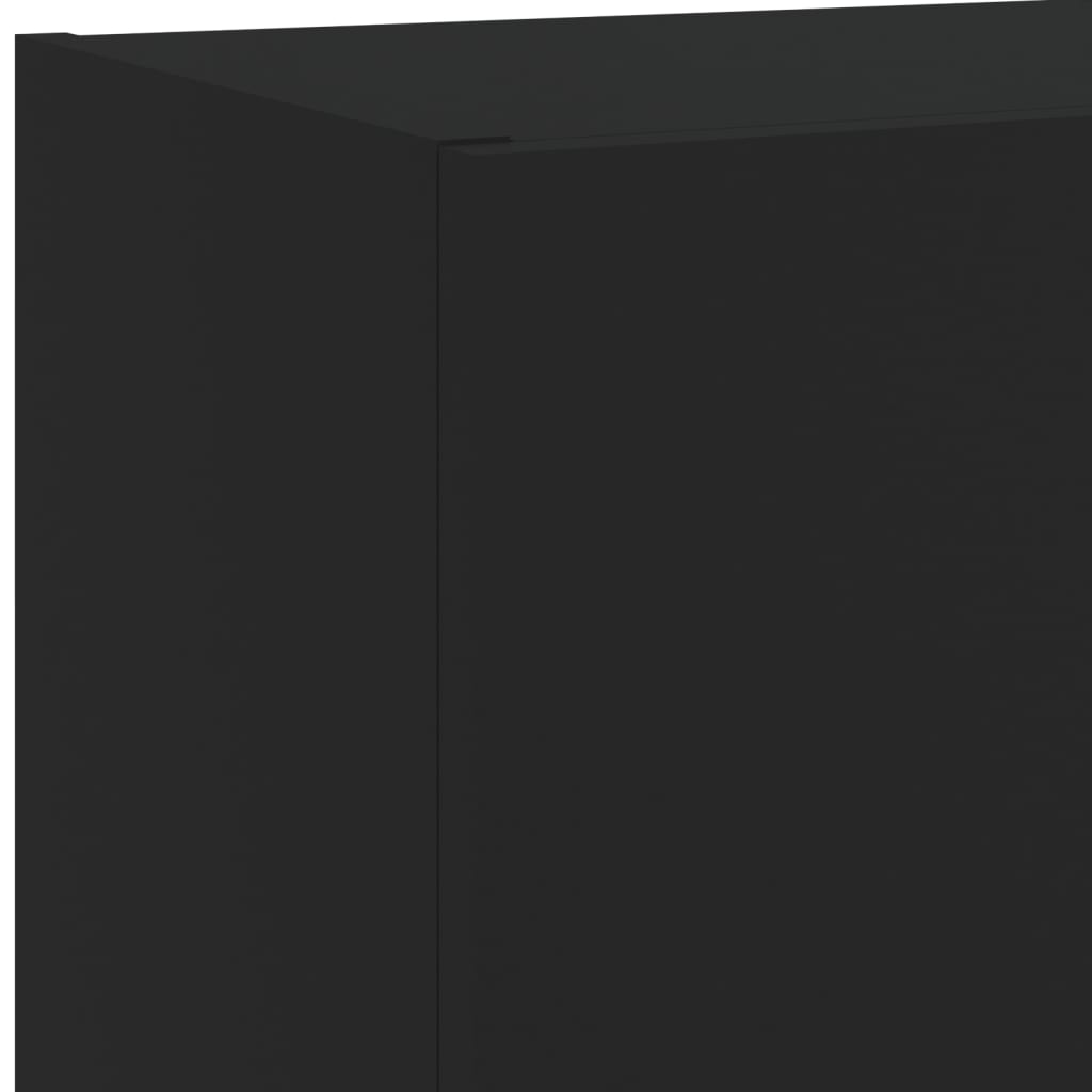 vidaXL Unités murales TV avec LED 5 pcs noir bois d'ingénierie