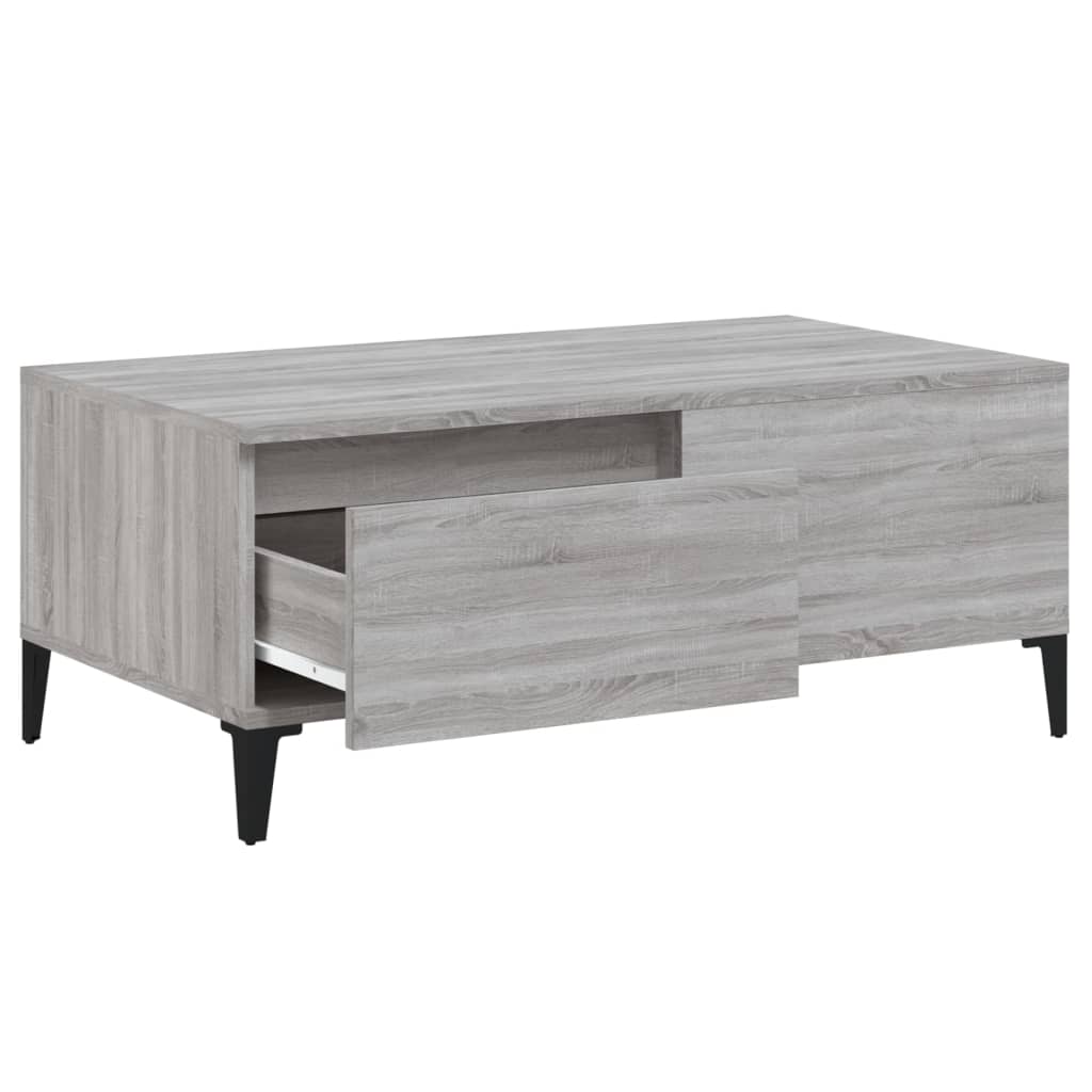 vidaXL Table basse Sonoma gris 90x50x36,5 cm Bois d'ingénierie