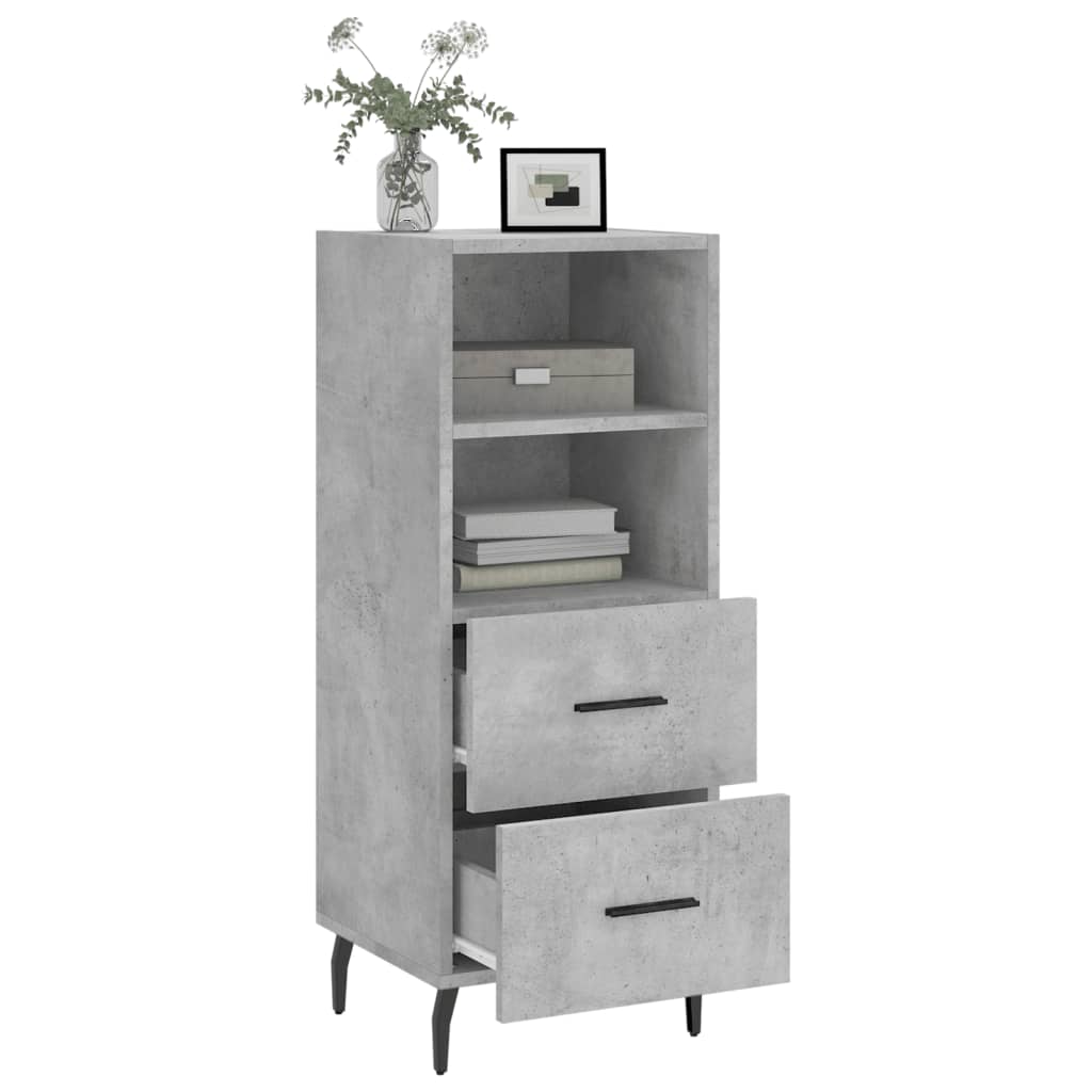 vidaXL Buffet Gris béton 34,5x34x90 cm Bois d'ingénierie