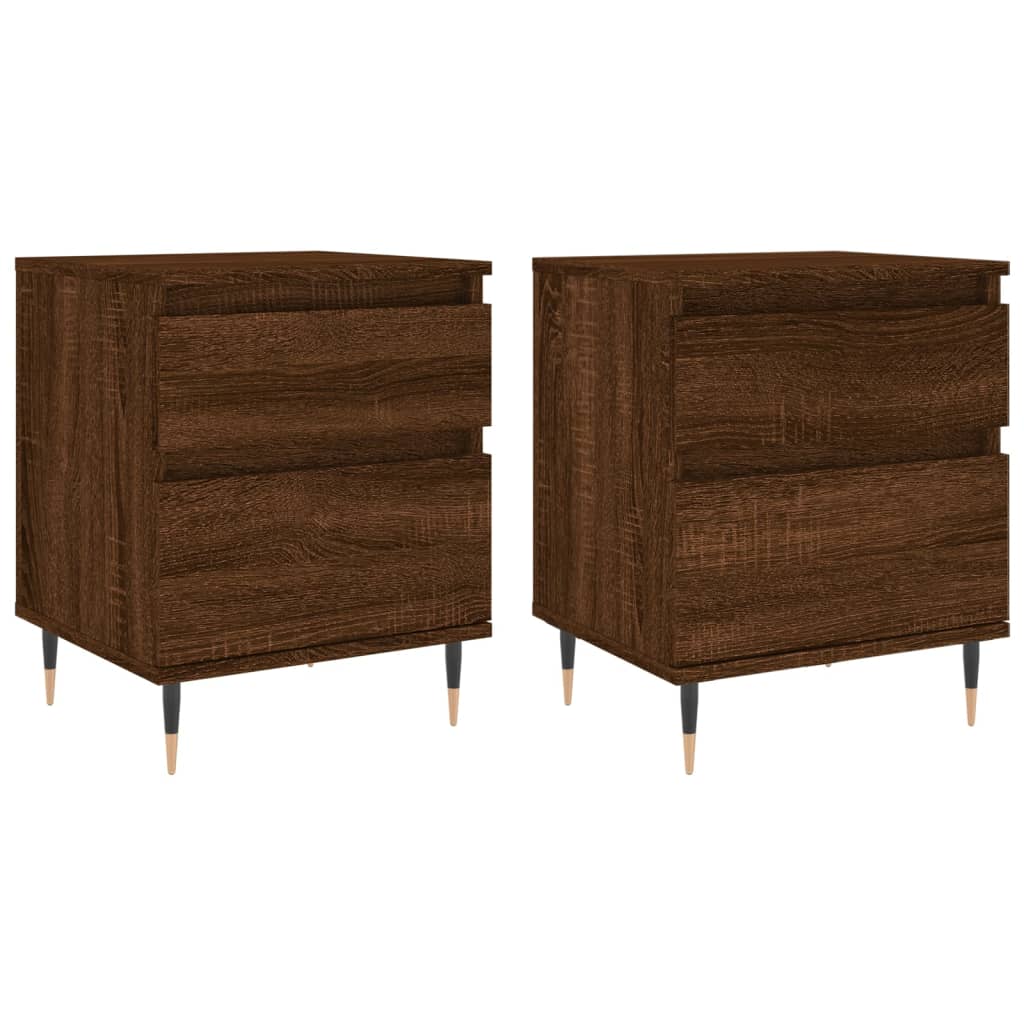 vidaXL Tables de chevet 2 pcs chêne marron 40x35x50 cm bois ingénierie