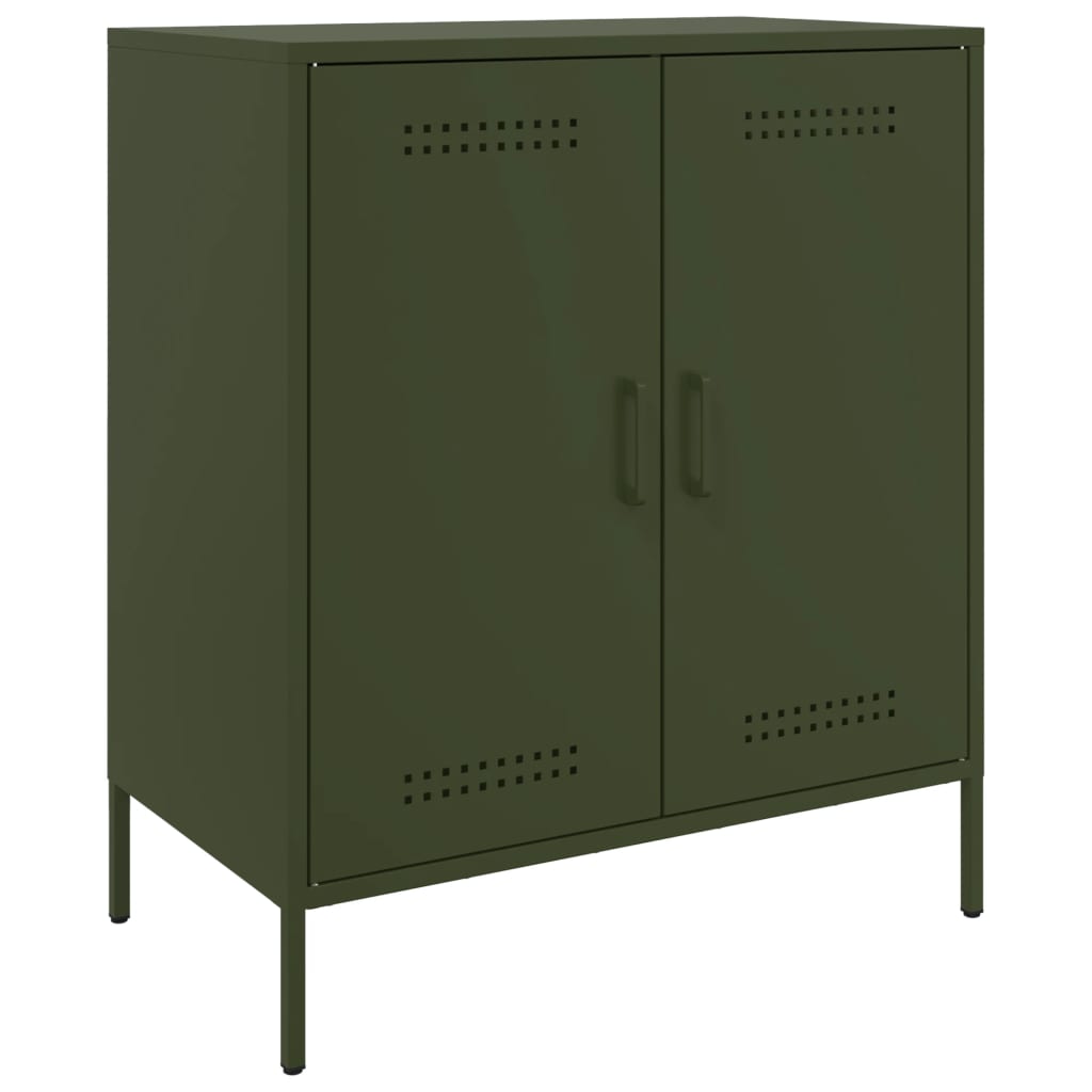 vidaXL Buffet vert olive 68x39x79 cm acier