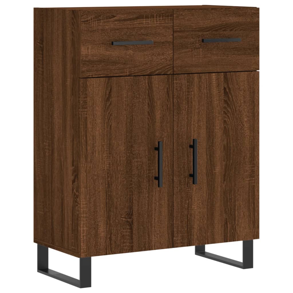 vidaXL Buffet haut Chêne marron 69,5x34x180 cm Bois d'ingénierie