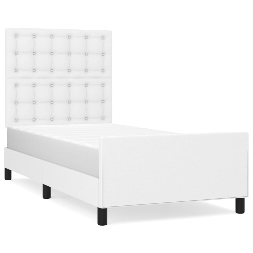 vidaXL Cadre de lit sans matelas blanc 90x200 cm similicuir