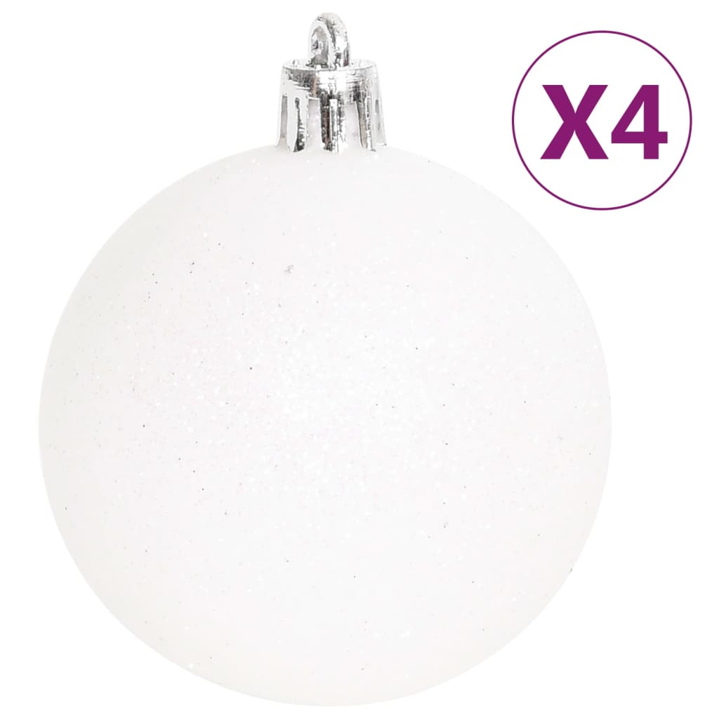 vidaXL Ensemble de boules de Noël 70 pcs Argenté et blanc