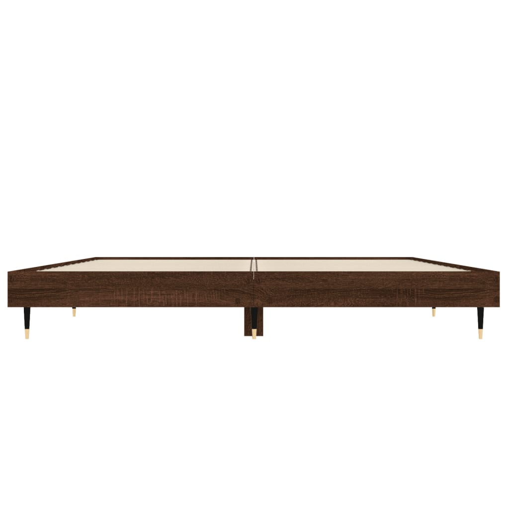 vidaXL Cadre de lit sans matelas chêne marron 135x190 cm