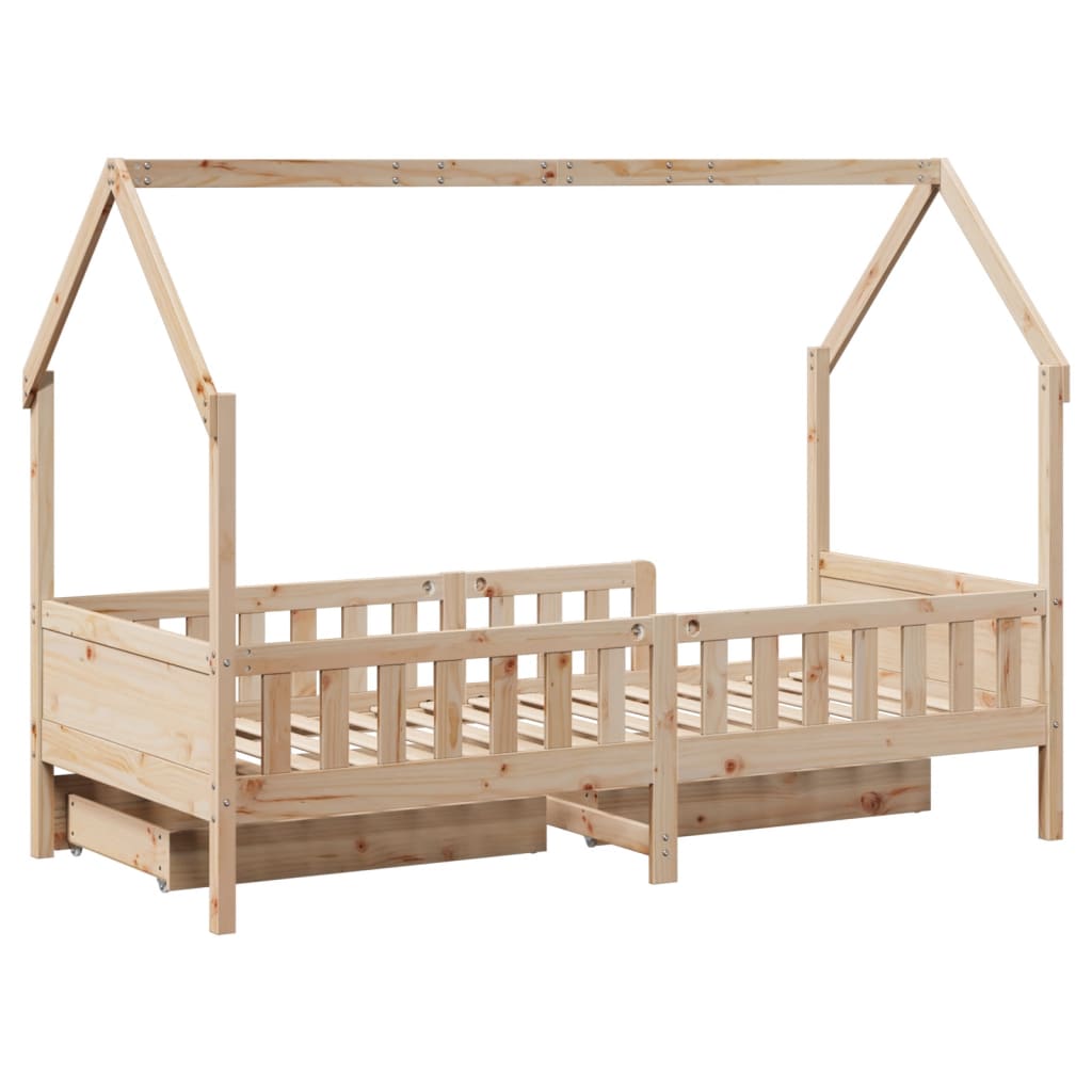 vidaXL Cadre de lit enfants avec tiroirs sans matelas 80x200 cm bois