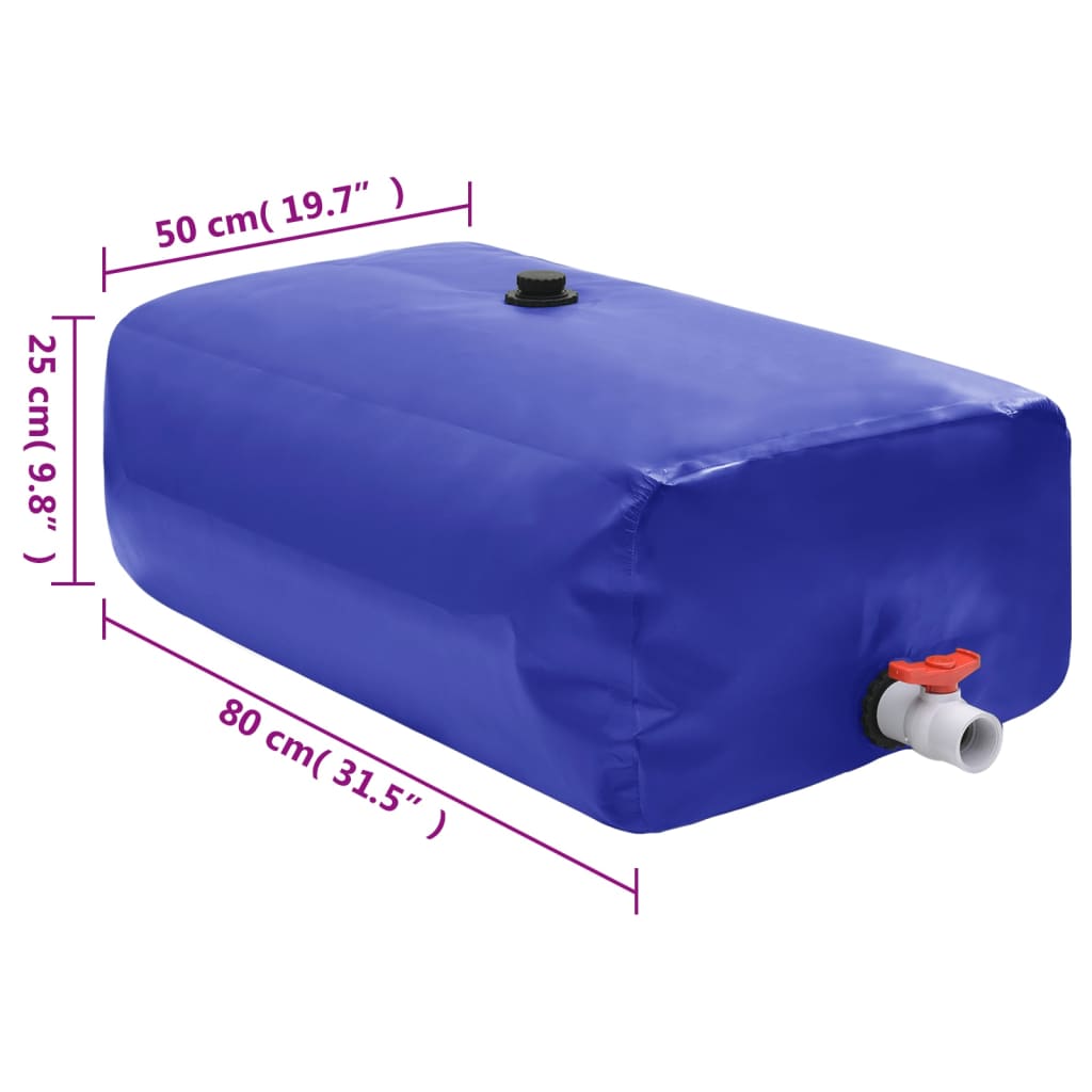 vidaXL Réservoir d'eau avec robinet pliable 100 L PVC