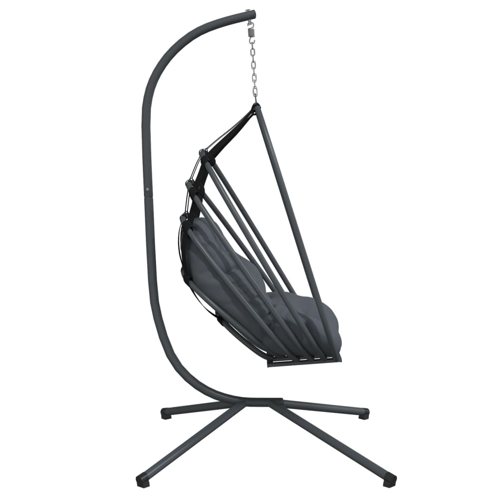 vidaXL Chaise suspendue en forme d'œuf avec support anthracite acier