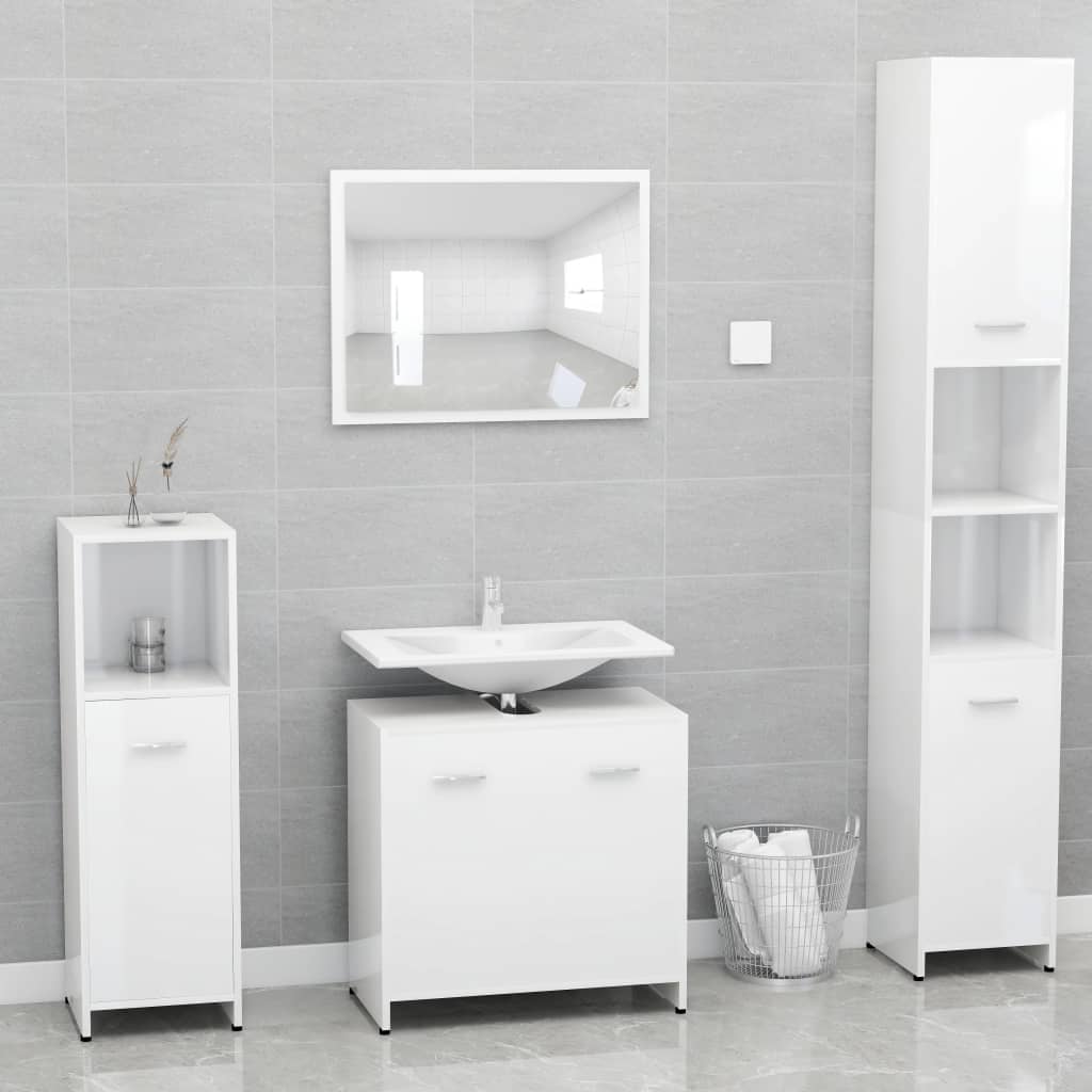vidaXL Armoire de salle de bain Blanc brillant 60x33x61 cm Aggloméré