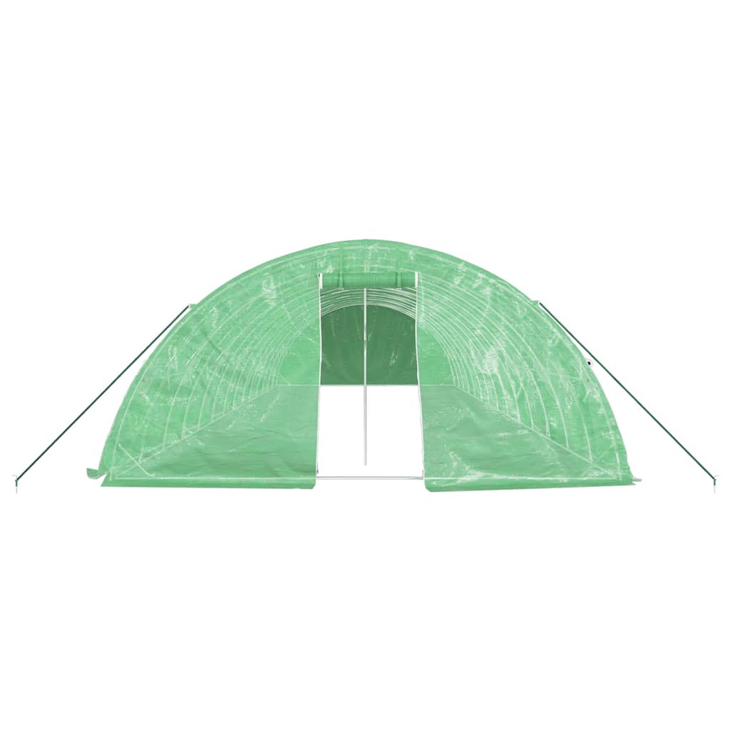 vidaXL Serre avec cadre en acier vert 70 m² 14x5x2,3 m