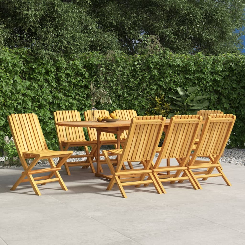 vidaXL Chaises de jardin pliantes lot de 8 47x47x89cm bois massif teck