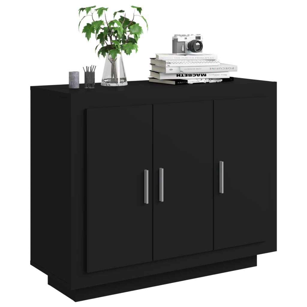 vidaXL Buffet Noir 92x35x75 cm Bois d'ingénierie