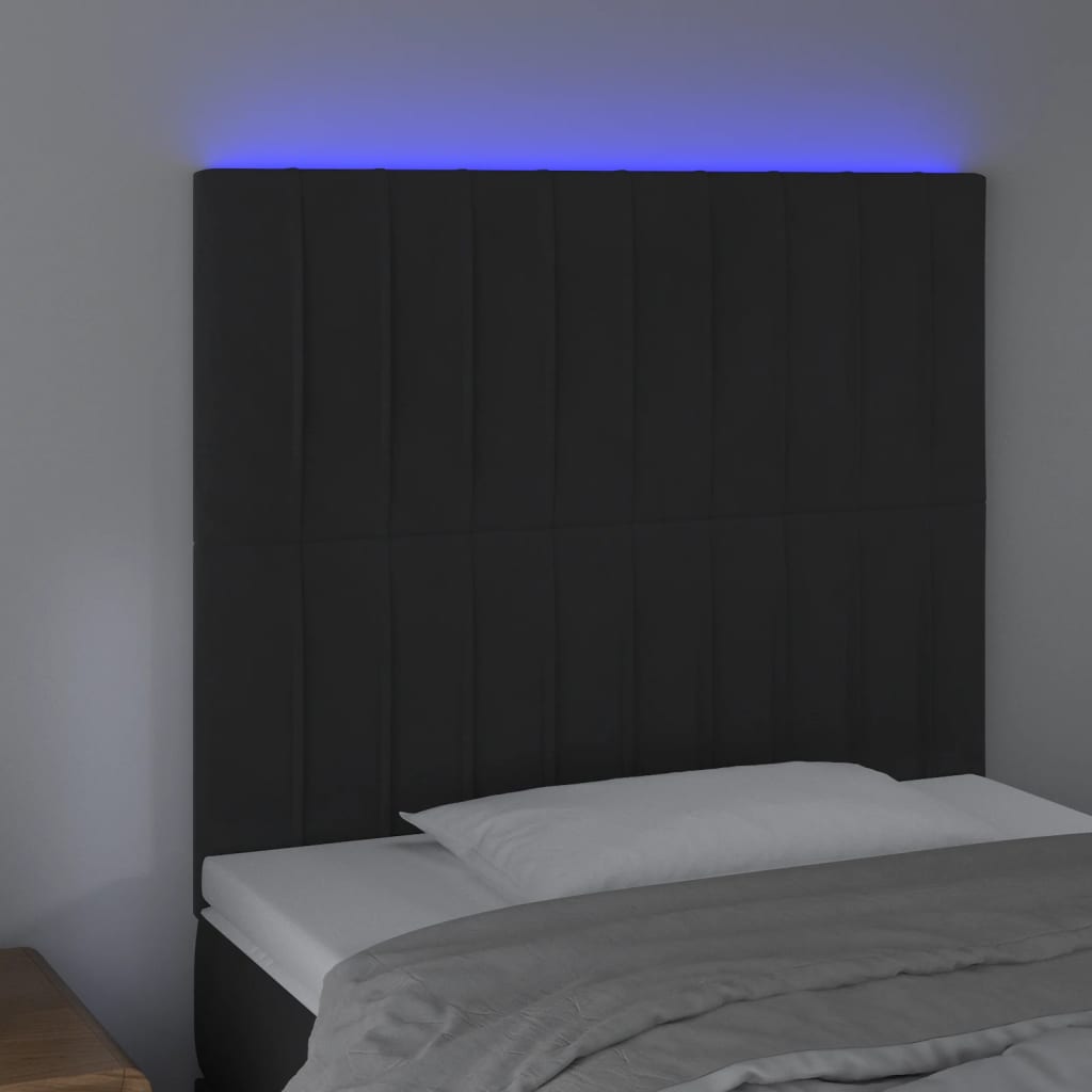 vidaXL Tête de lit à LED Noir 80x5x118/128 cm Velours