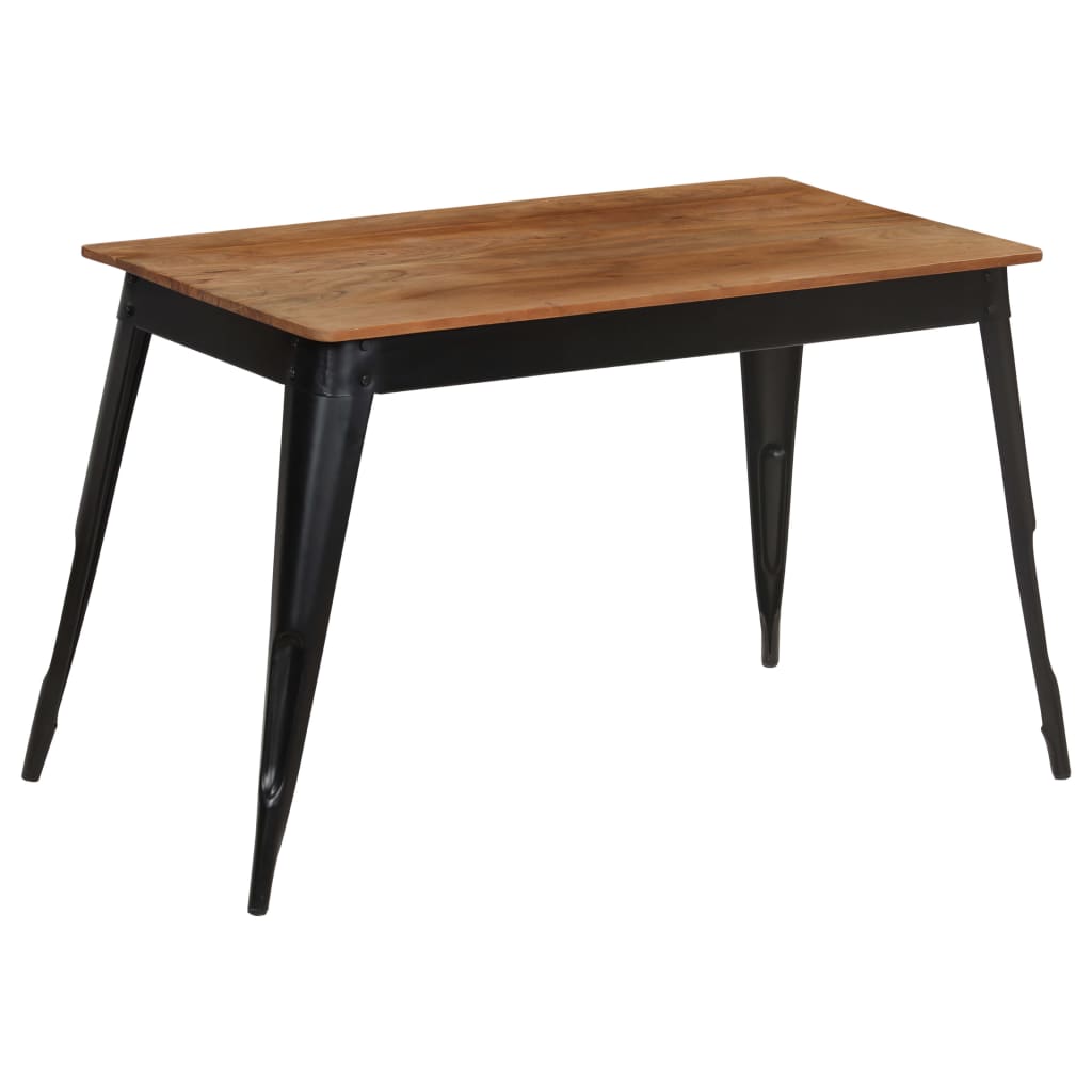 vidaXL Table de salle à manger Bois d'acacia et acier 120x60x76 cm