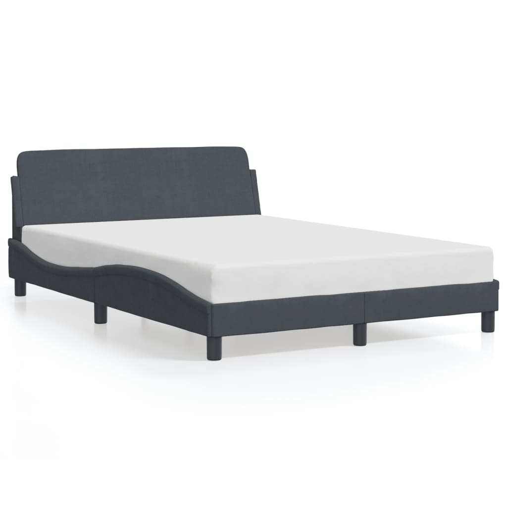 vidaXL Cadre de lit sans matelas gris foncé 140x190 cm velours