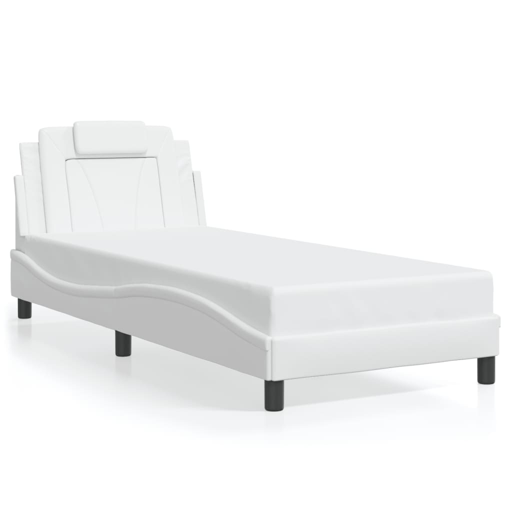 vidaXL Cadre de lit sans matelas blanc 90x190 cm similicuir