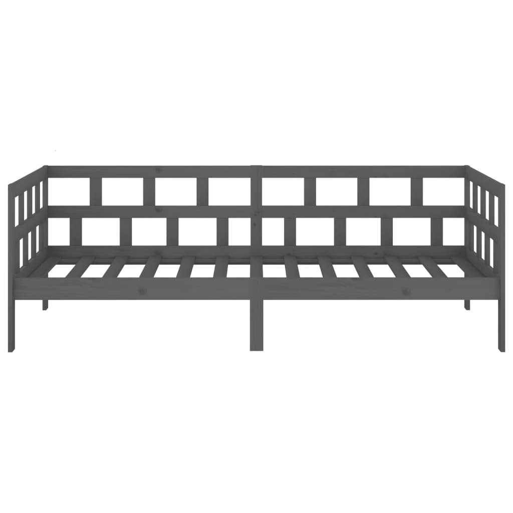 vidaXL Lit de jour sans matelas gris bois de pin massif 90x190 cm