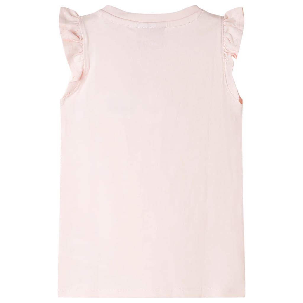 T-shirt enfants avec manches à volants rose pâle 128