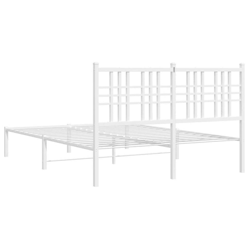 vidaXL Cadre de lit métal sans matelas et tête de lit blanc 120x190 cm