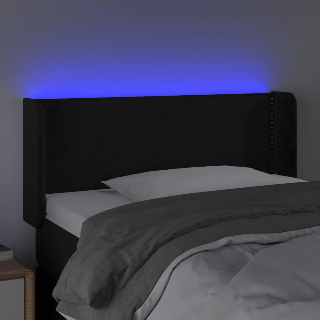 vidaXL Tête de lit à LED Noir 93x16x78/88 cm Velours