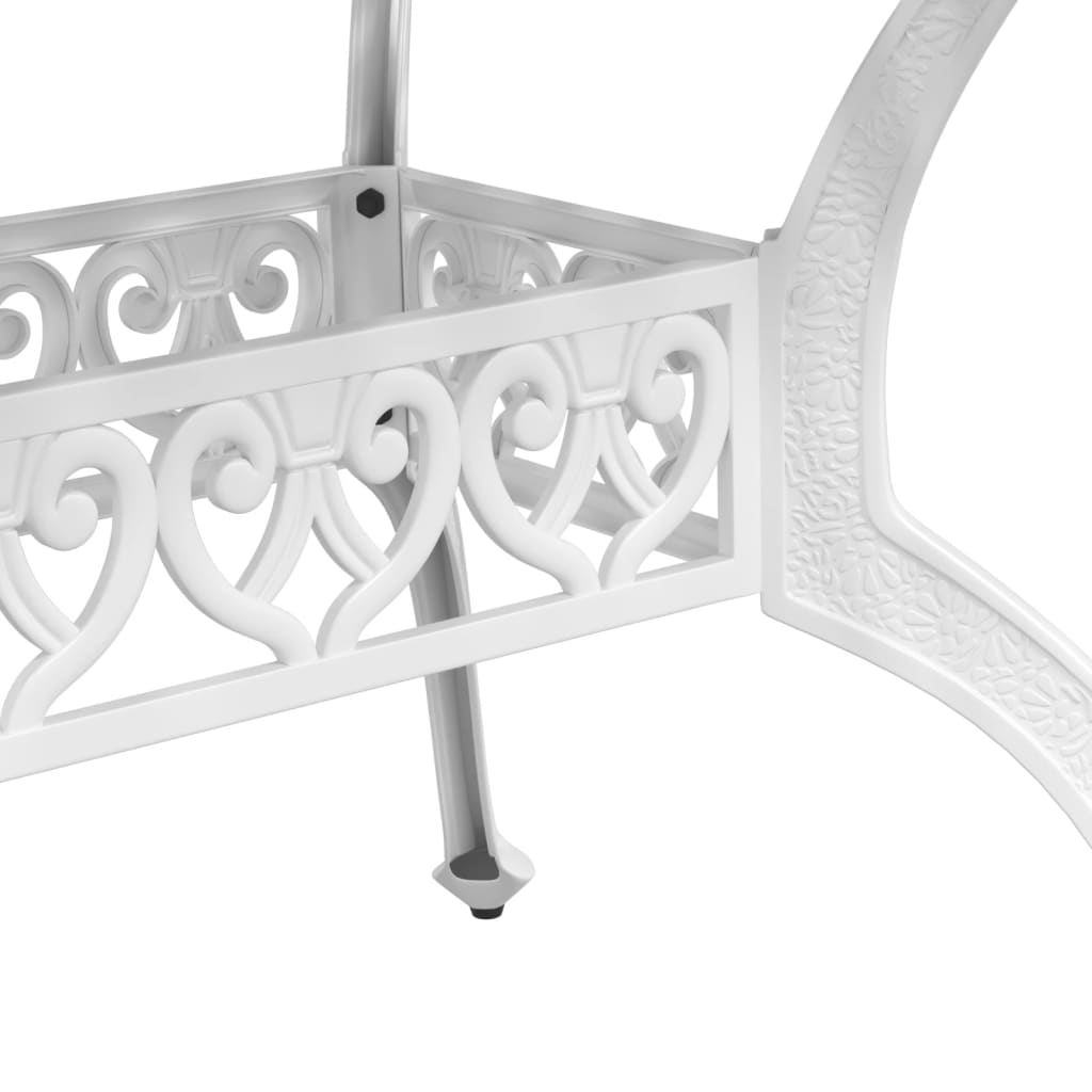 vidaXL Ensemble à manger de jardin 5 pcs blanc aluminium coulé