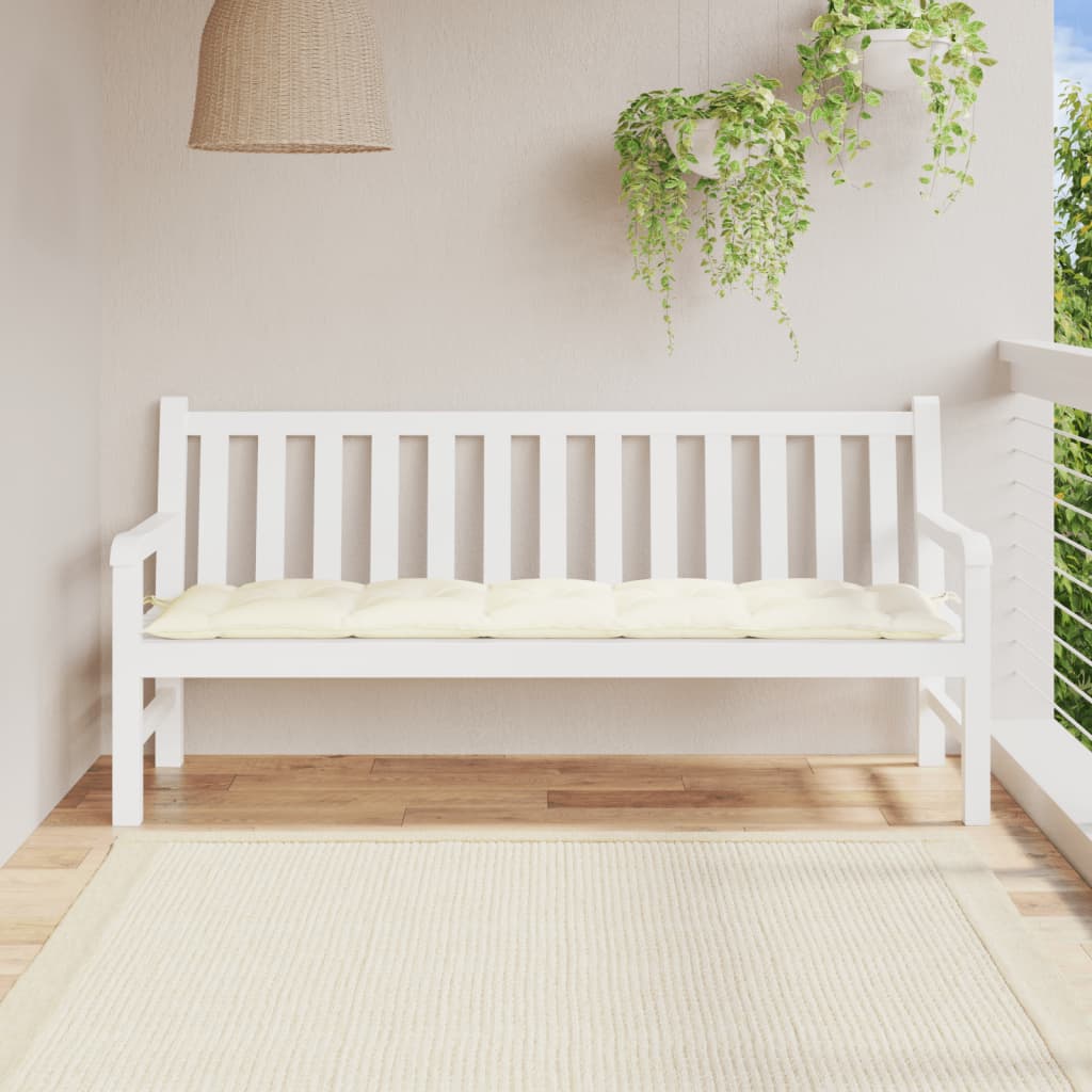 vidaXL Coussin de banc de jardin blanc crème 180x50x7 cm tissu oxford