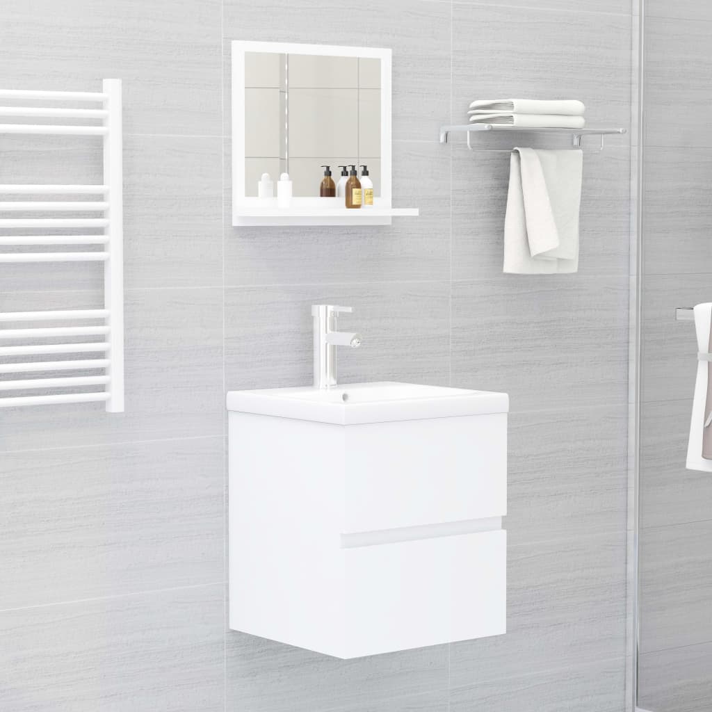 vidaXL Miroir de salle de bain Blanc 40x10,5x37 cm Aggloméré