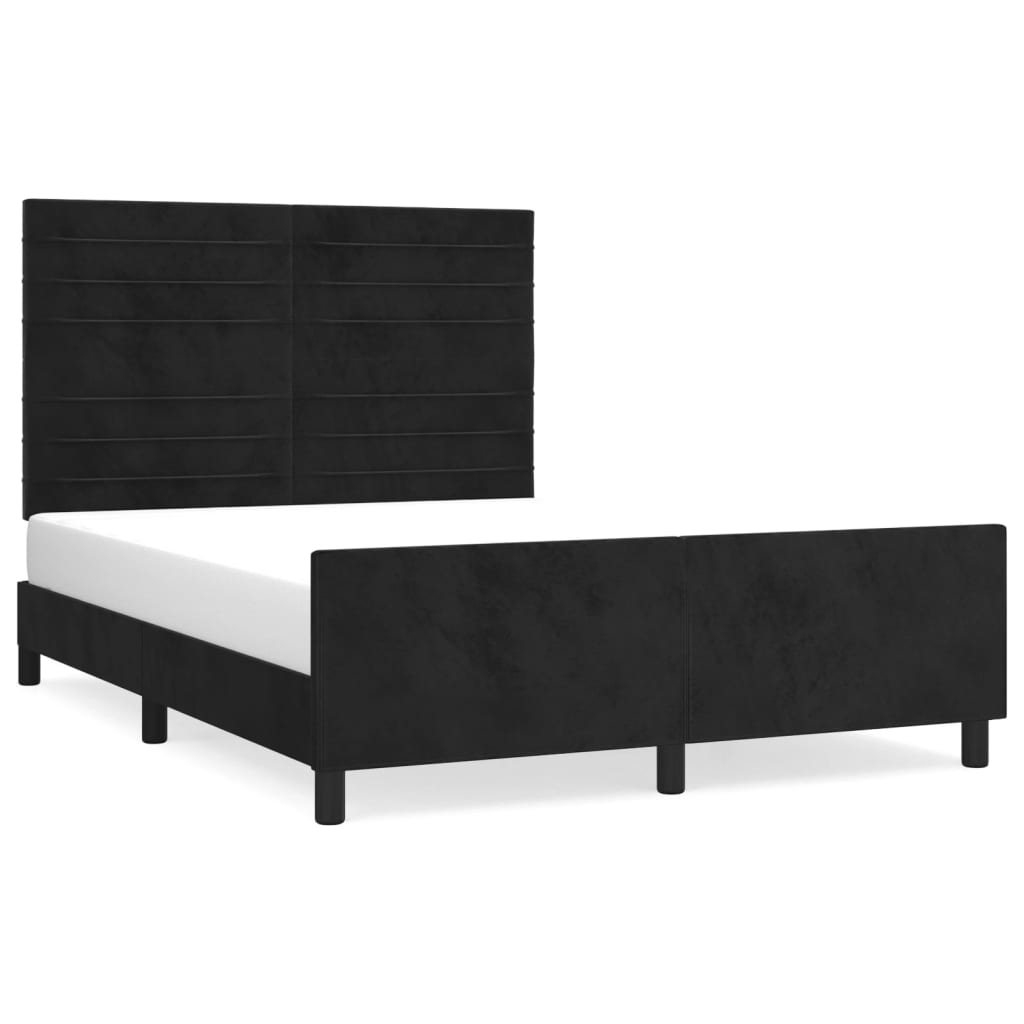 vidaXL Cadre de lit sans matelas noir 140x190 cm velours