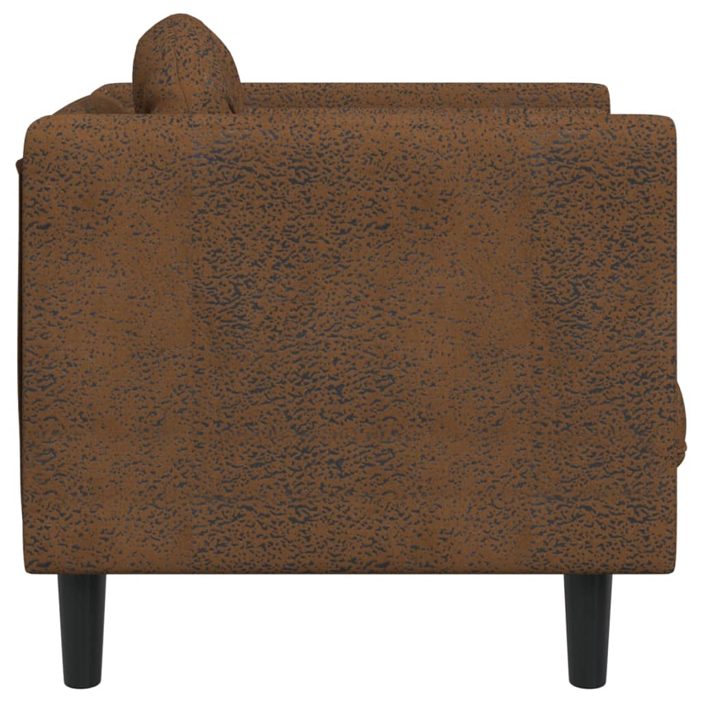 vidaXL Fauteuil avec coussin marron similicuir daim