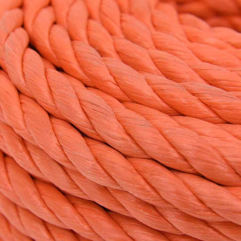 vidaXL Corde de travail Orange 10 mm 25 m Polypropylène