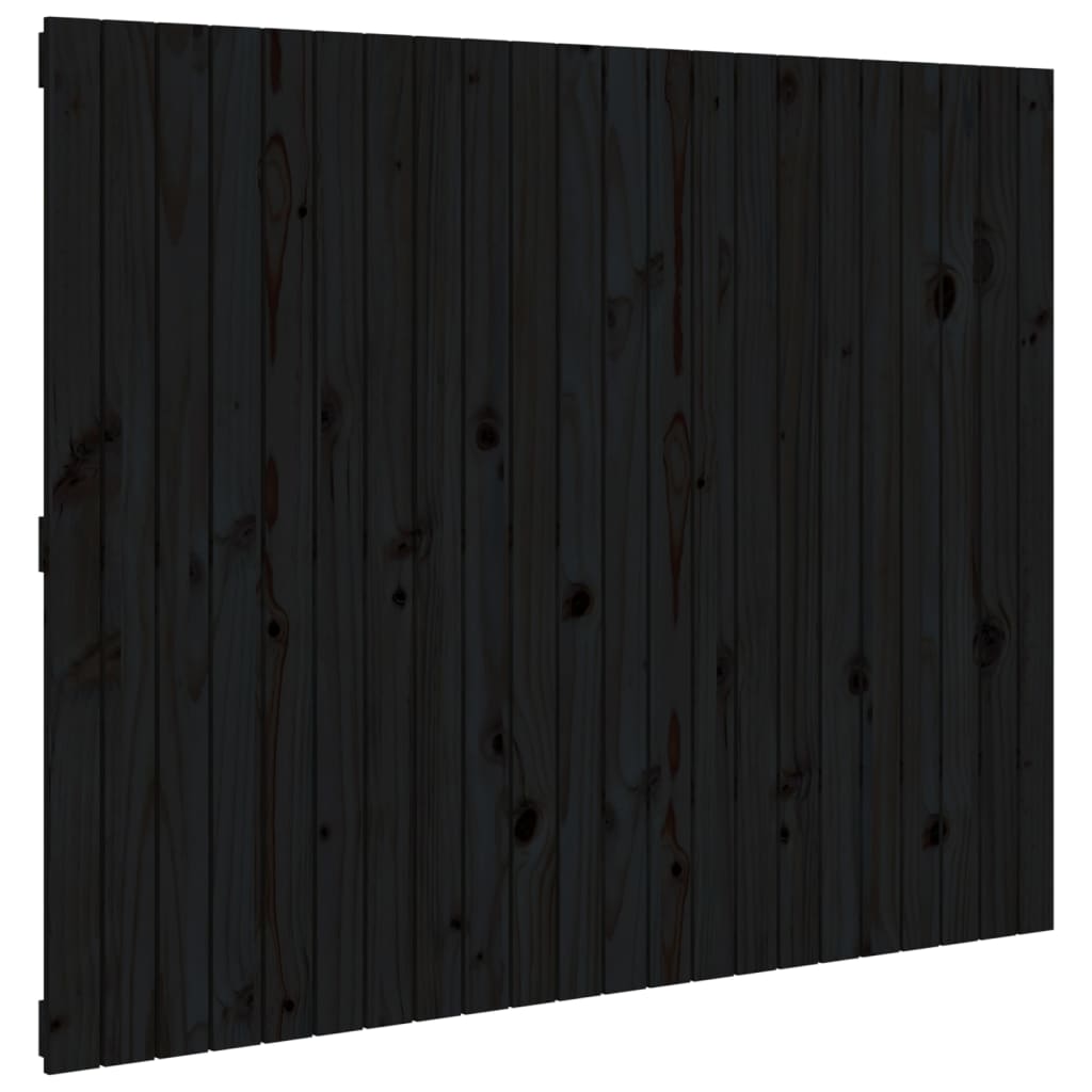 vidaXL Tête de lit murale Noir 140x3x110 cm Bois massif de pin