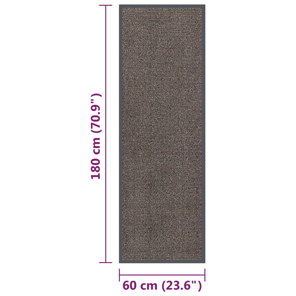 vidaXL Paillasson touffeté 60x180 cm Marron foncé