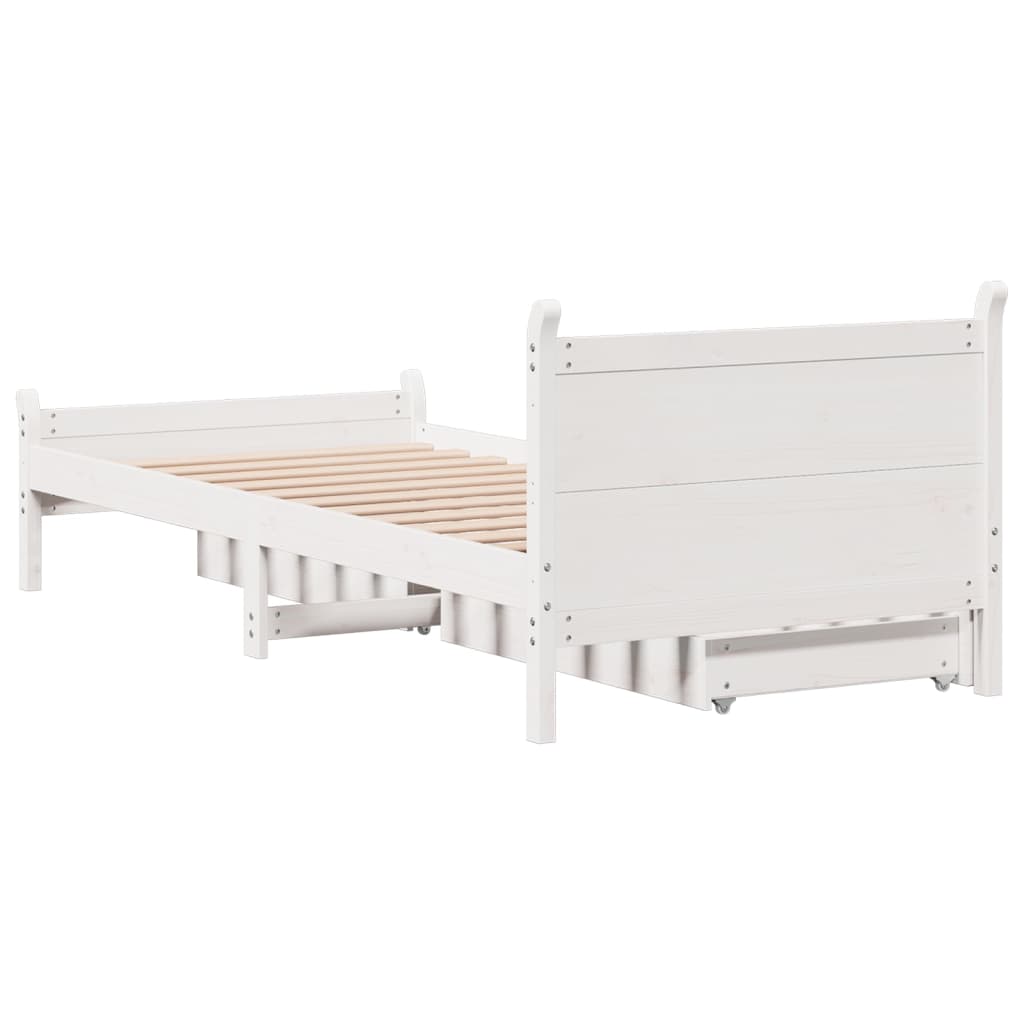 vidaXL Cadre de lit sans matelas blanc 90x200 cm bois de pin massif