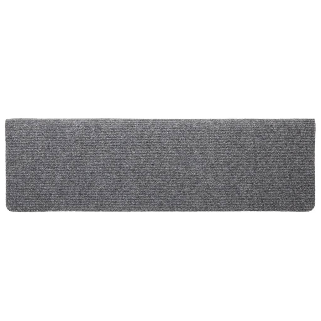 vidaXL Tapis de marches d'escalier 10 pcs Gris 65x21x4 cm Aiguilleté