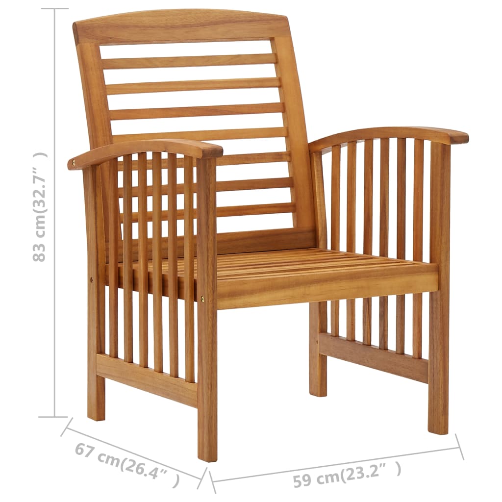 vidaXL Chaises de jardin lot de 2 Bois d'acacia massif