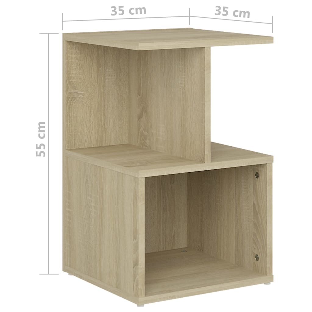 vidaXL Tables de chevet 2pcs Chêne sonoma 35x35x55cm bois d'ingénierie